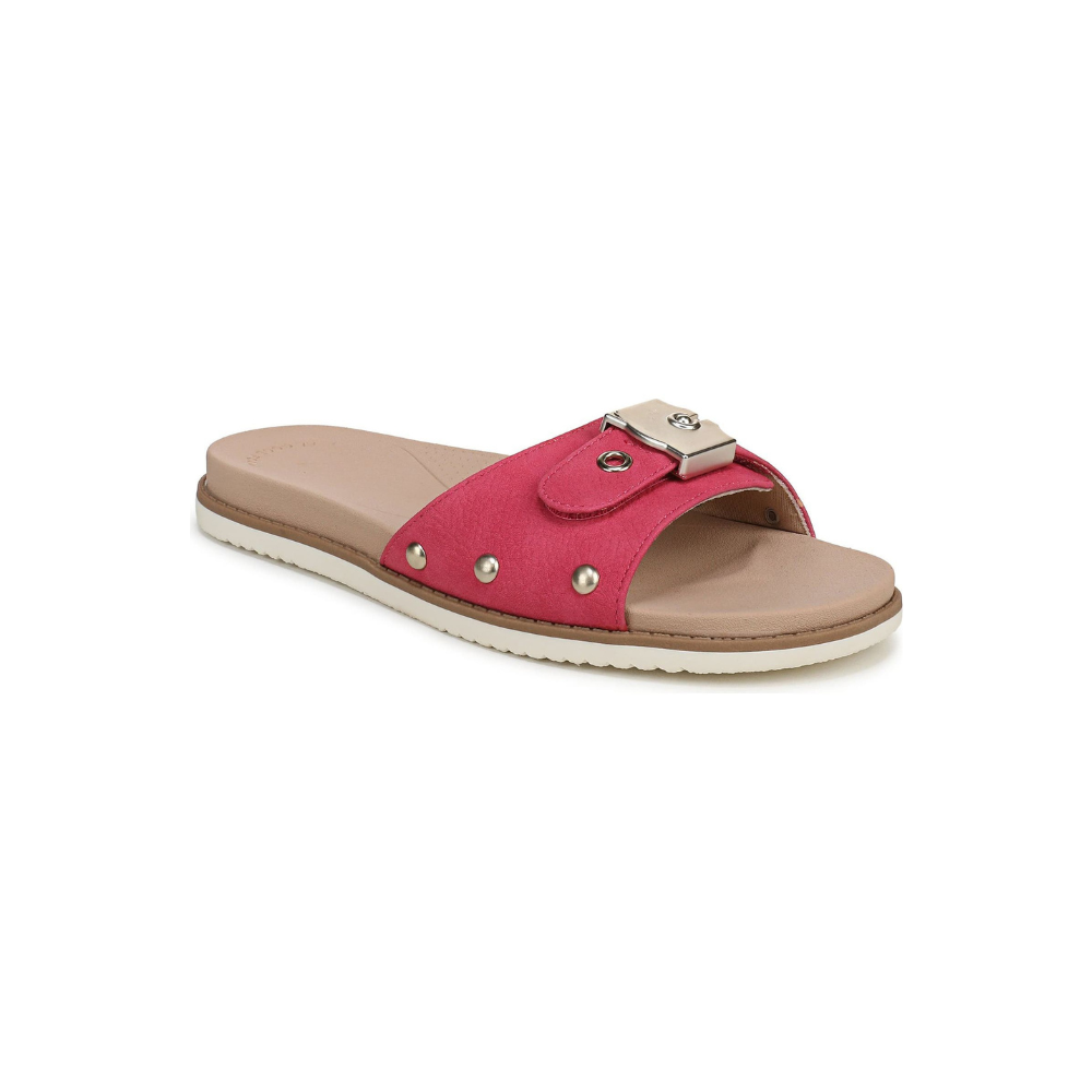 Sandalias Planas Cómodas para Mujeres con Tira Trenzada y Suela de Corcho con Tachuelas Estilo Slide