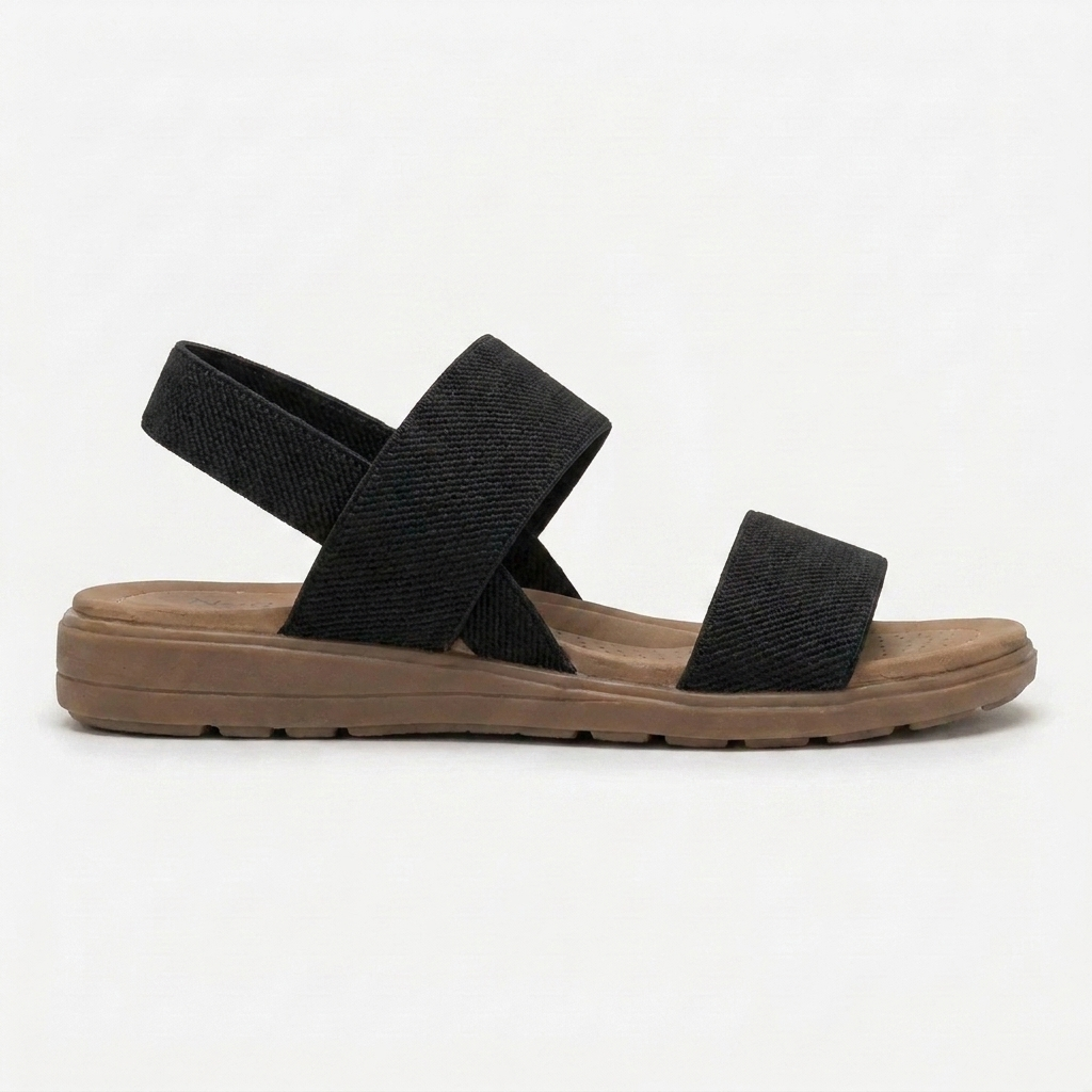 Sandalias Planas Cómodas para Mujeres con Dos Tiras, Hebilla en el Tobillo, Abiertas y Con Estilo Acolchado