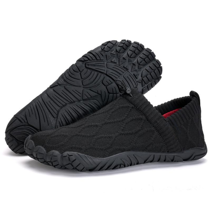 Zapatillas Cómodas para Mujeres con Punta Ancha, Parte Superior de Tejido, Estilo Minimalista Sin Calzado