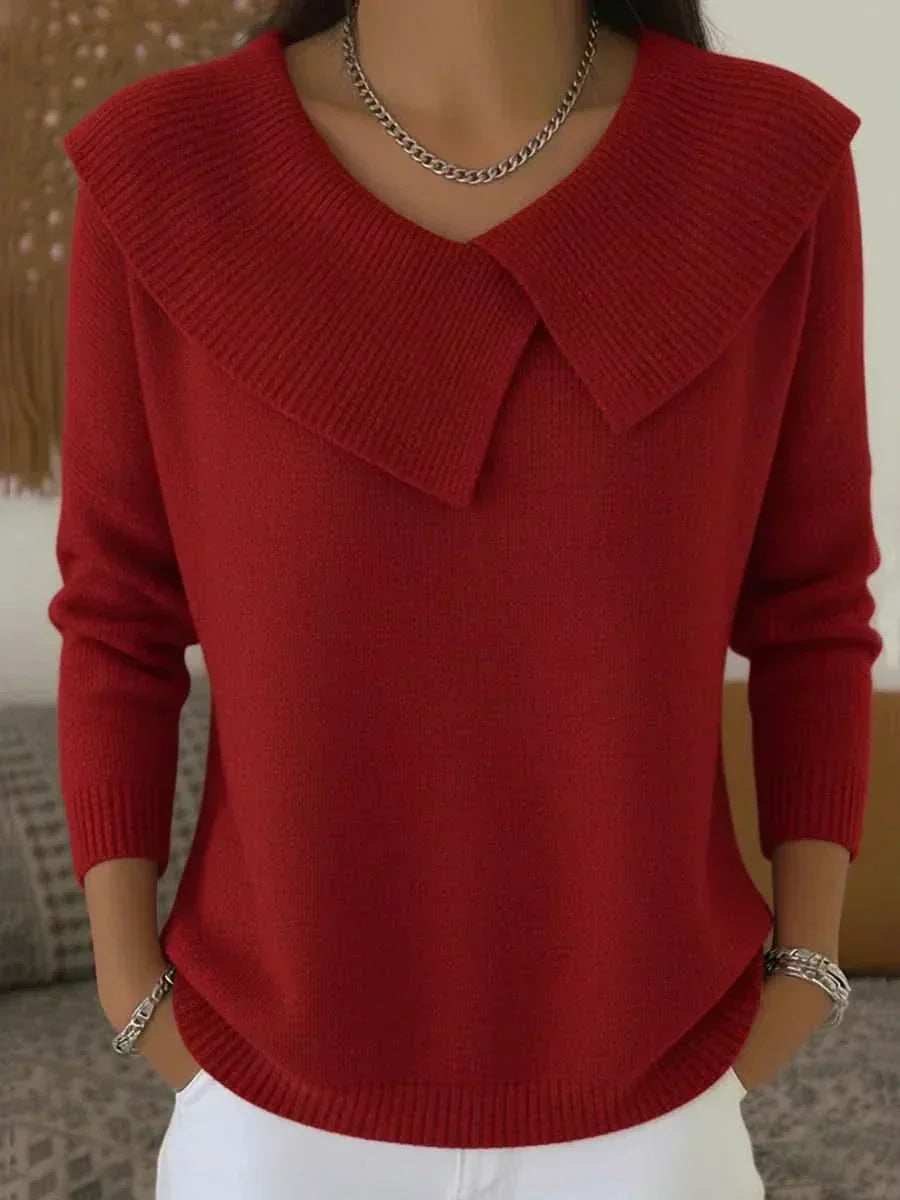 Suéter de Punto Cómodo para Mujeres con Cuello en V, Manga Larga y Estilo Holgado