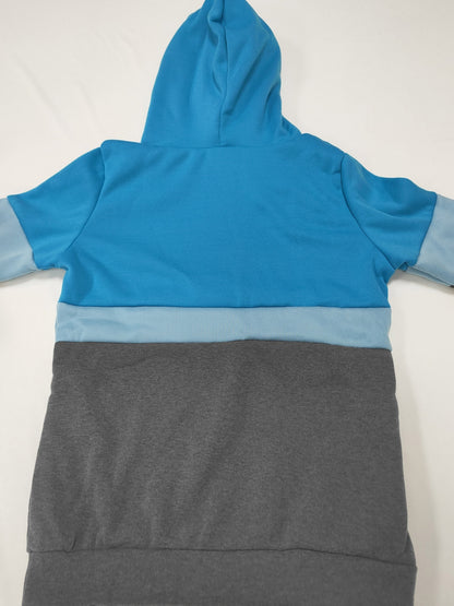 Sudadera Colorblock Cómoda para Mujeres con Cuello de Cowl, Manga Larga, Capucha, Estilo Oversized de Tejido