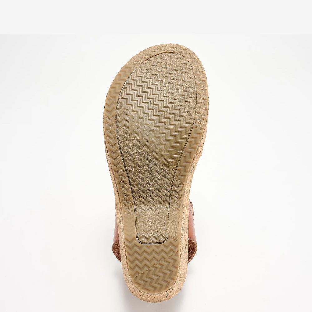 Sandalias de cuña cómodas para mujer con tiras cruzadas, plataforma de corcho y estilo de slingback elástico