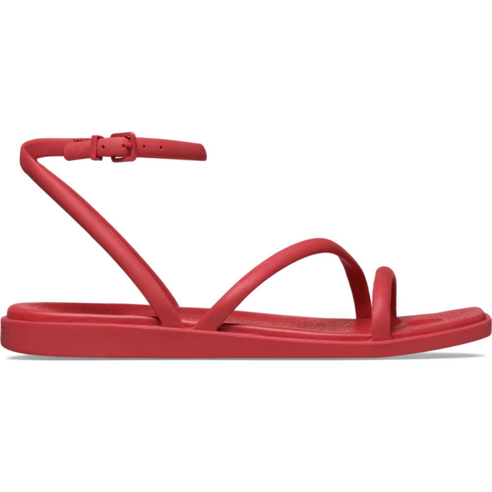Sandalias Cómodas con Tiras para Mujeres con Bucles delgados en los Dedos y Hebilla en el Tobillo, Estilo Minimalista Plano