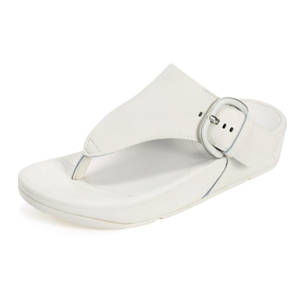 Sandalias de Tanga Cómodas para Mujeres con Detalle de Hebilla y Plantilla Acolchada Estilo Slip On