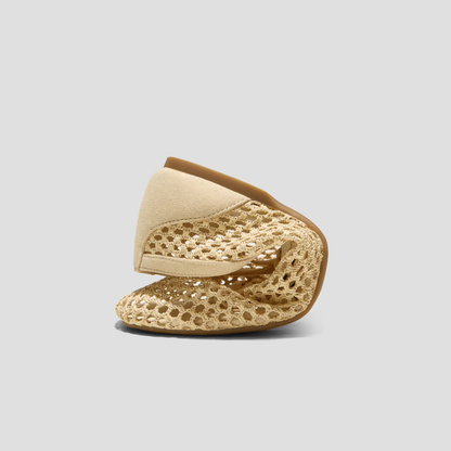 Bailarinas Tejidas Sin Esfuerzo para Mujeres con Punta Cuadrada, Cordones y Estilo Slip On de Malla