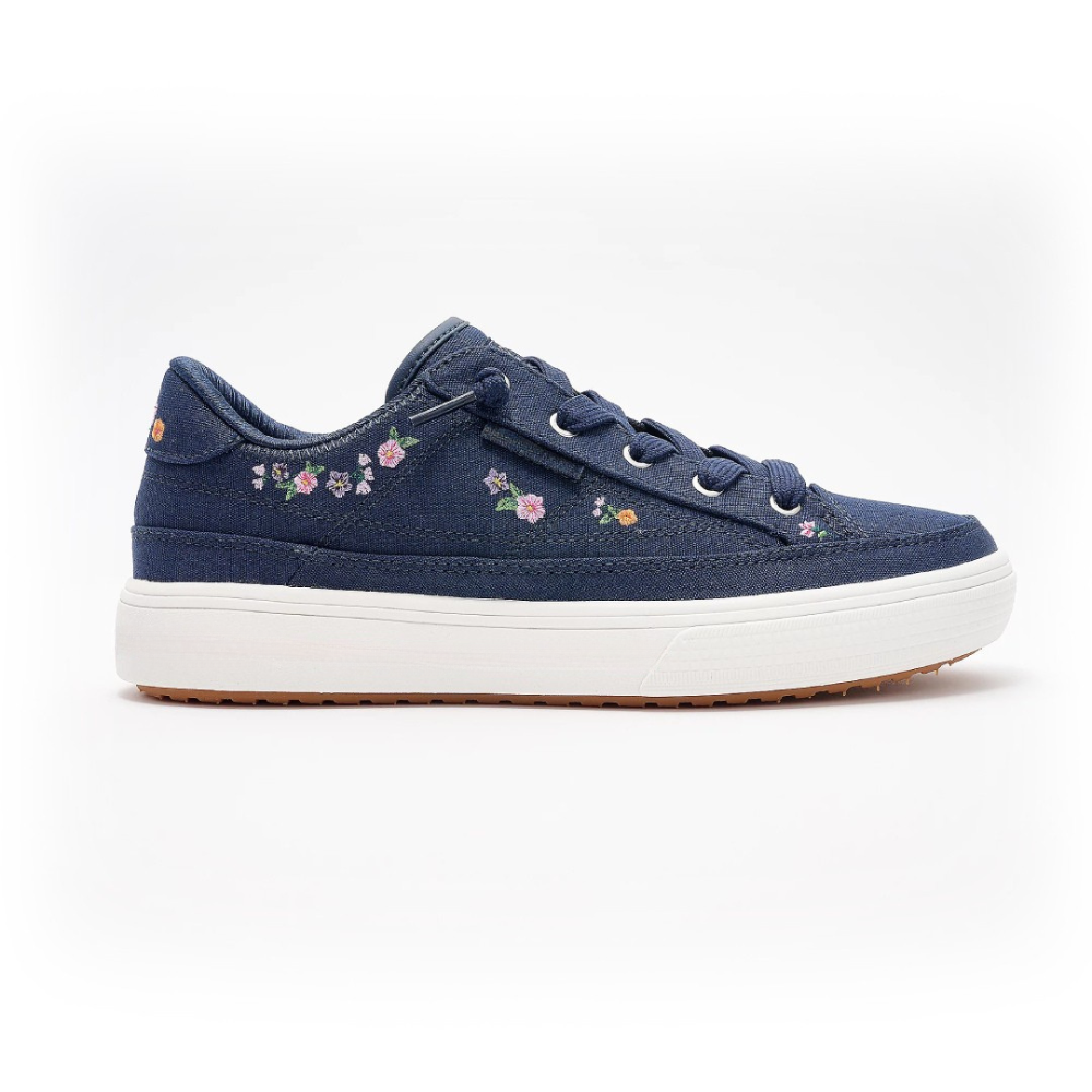 Zapatillas Cómodas para Mujeres con Bordado Floral en Lona y Estilo Bajo con Cordones