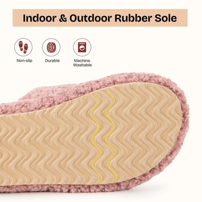 Zapatillas Cómodas con Soporte para el Arco para Mujeres con Doble Correa de Piel Sintética y Plantilla Contorneada Estilo Abierto
