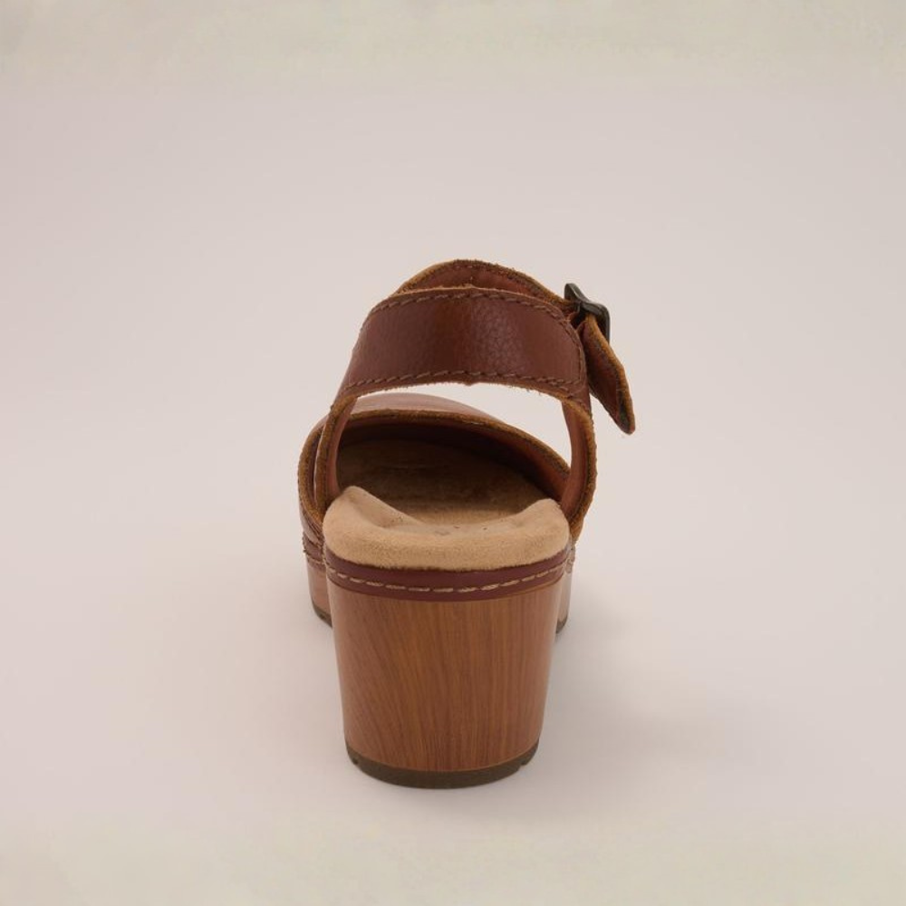 Zuecos Cómodos para Mujeres con Correa de Tobillo Ajustable, Tacón de Bloque de Madera, Punta Cerrada