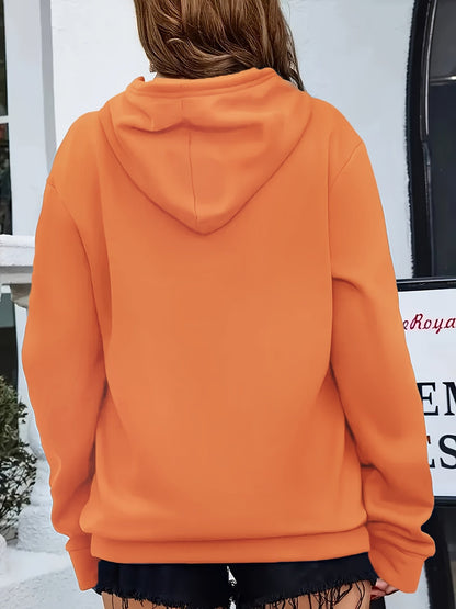Sudadera con estampado de latido del corazón cómoda para mujeres con capucha ajustable, manga larga, bolsillo canguro, estilo oversize