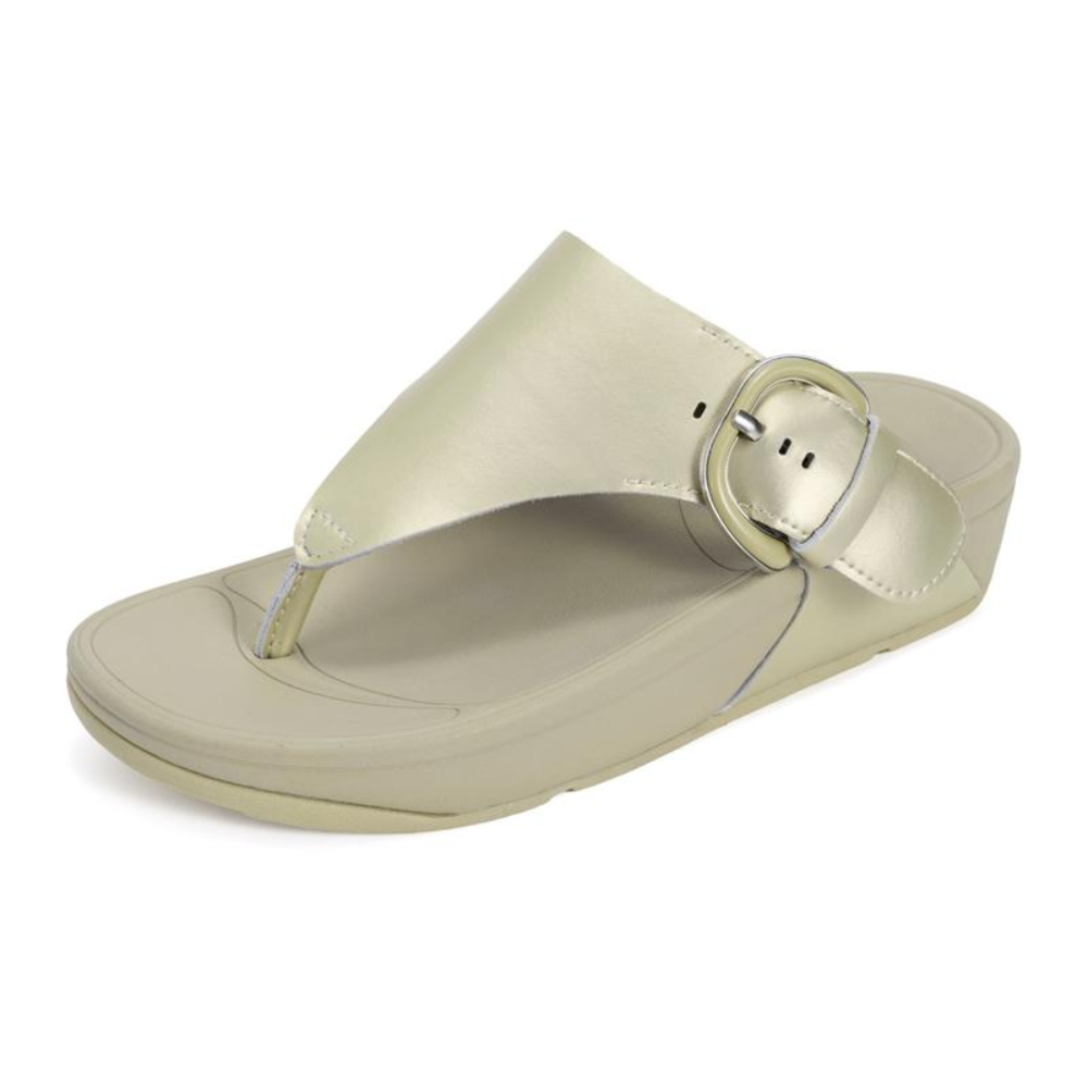 Sandalias de Tanga Cómodas para Mujeres con Detalle de Hebilla y Plantilla Acolchada Estilo Slip On