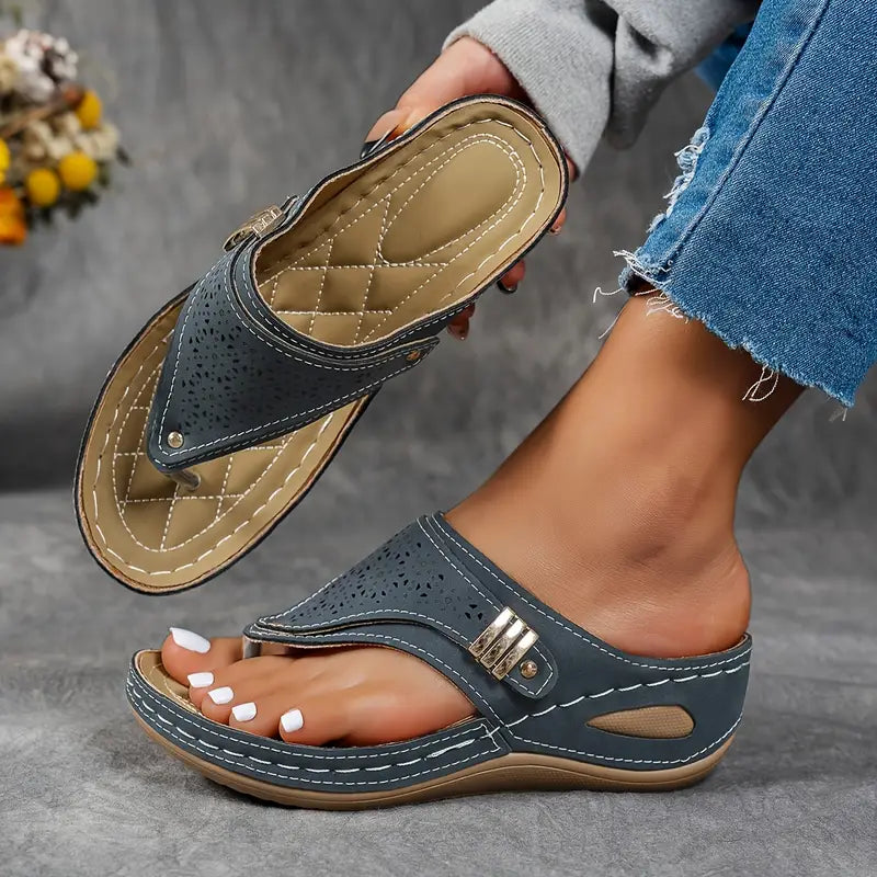 Sandalias de Tira Cómodas para Mujeres con Soporte de Arco Contorneado Estilo Flip Flop