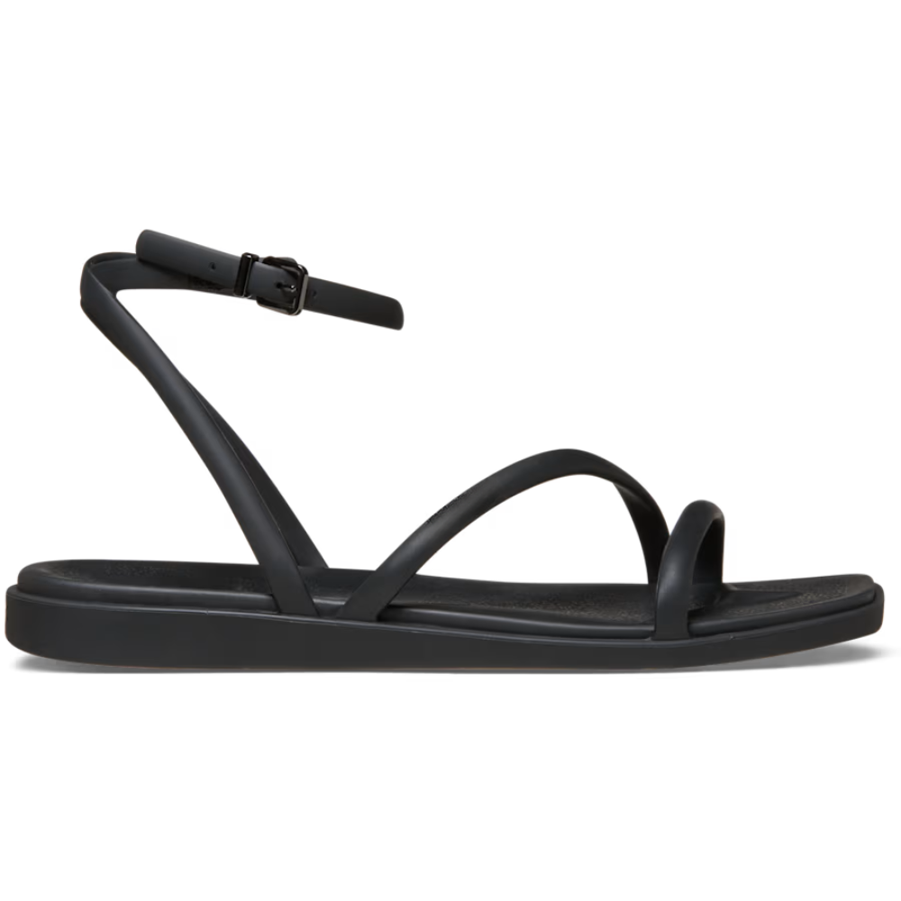 Sandalias Cómodas con Tiras para Mujeres con Bucles delgados en los Dedos y Hebilla en el Tobillo, Estilo Minimalista Plano