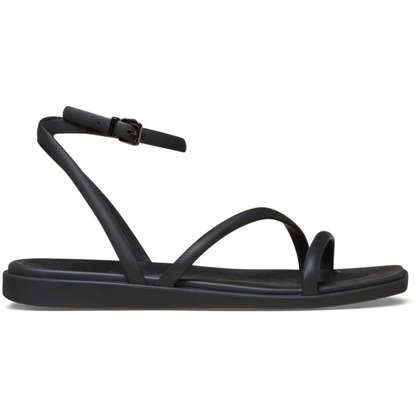 Sandalias Cómodas con Tiras para Mujeres con Bucles delgados en los Dedos y Hebilla en el Tobillo, Estilo Minimalista Plano