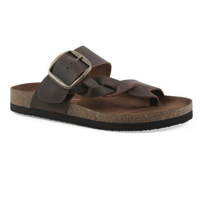 Sandalias de Deslizamiento Cómodas para Mujeres con Doble Correa y Plantilla de Corcho Estilo Abierto