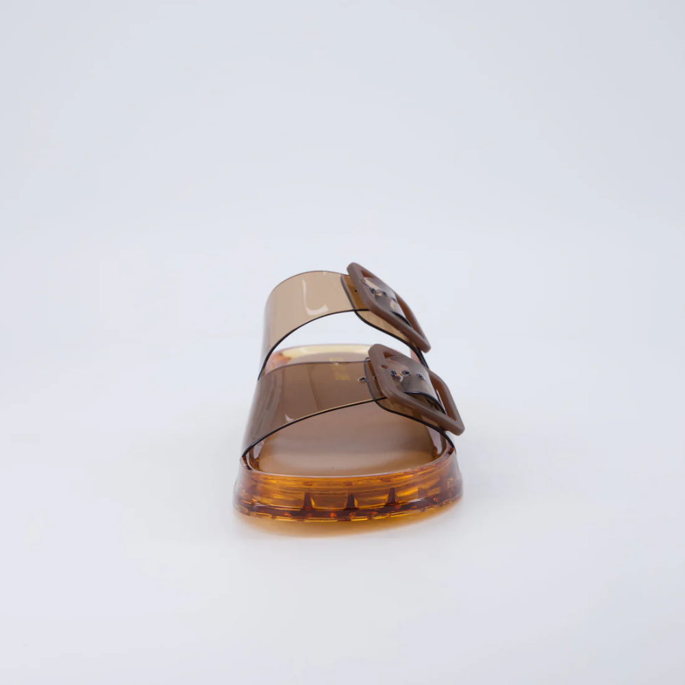 Sandalias de Gel Cómodas para Mujeres con Correa de Doble Hebilla, Translucidas, Estilo Impermeable