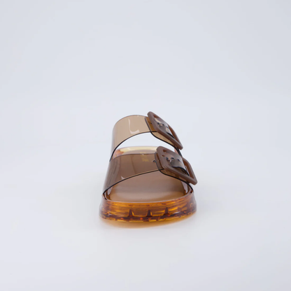 Sandalias de Gel Cómodas para Mujeres con Correa de Doble Hebilla, Translucidas, Estilo Impermeable
