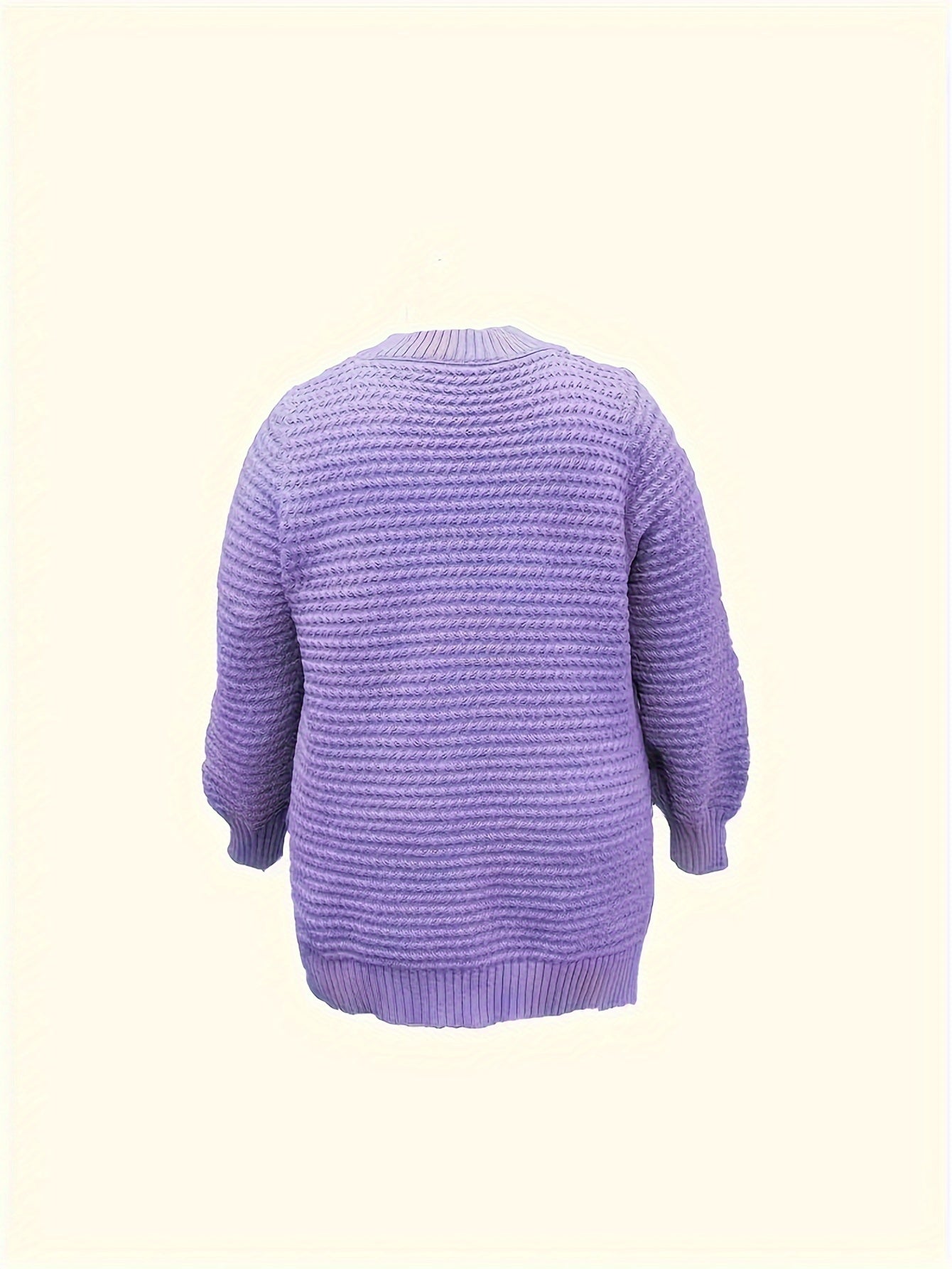 Suéter de Punto Texturizado Cómodo para Mujeres con Cuello Alto y Manga Larga en Estilo Relajado y Oversized