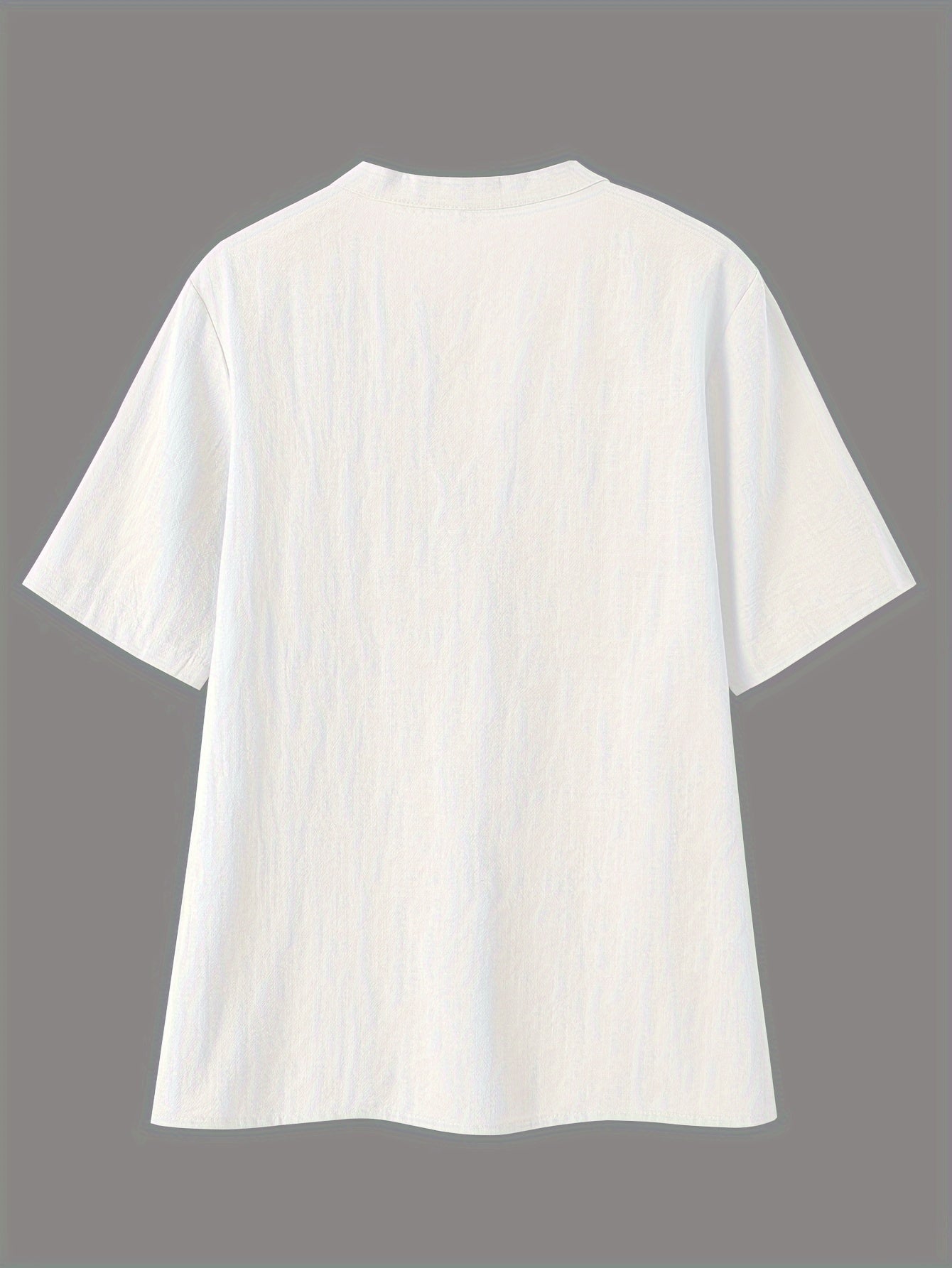 Blusa Texturizada Sin Esfuerzo para Mujeres con Escote en V Notch, Manga Corta, Estilo Relajado y Botones en la Parte Frontal