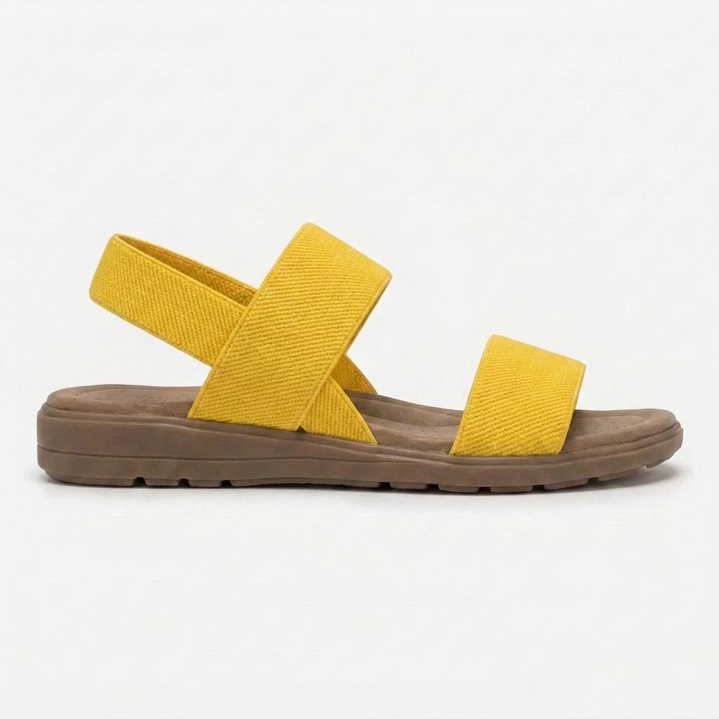 Sandalias Planas Cómodas para Mujeres con Dos Tiras, Hebilla en el Tobillo, Abiertas y Con Estilo Acolchado