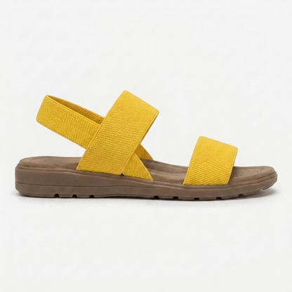 Sandalias Planas Cómodas para Mujeres con Dos Tiras, Hebilla en el Tobillo, Abiertas y Con Estilo Acolchado