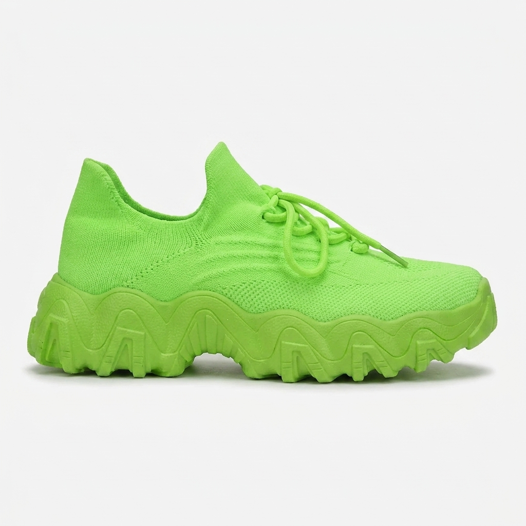 Zapatillas de Correr Cómodas para Mujeres con Parte Superior de Tejido de Malla y Suela Chunky