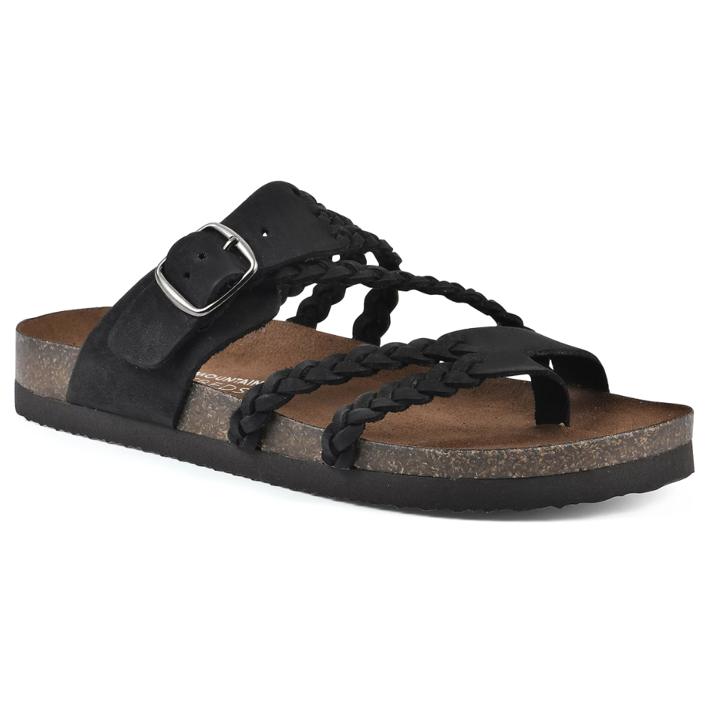 Sandalias Cómodas para Mujeres con Correa de Hebilla y Dedo Trenzado, Plantilla de Corcho, Estilo Deslizante