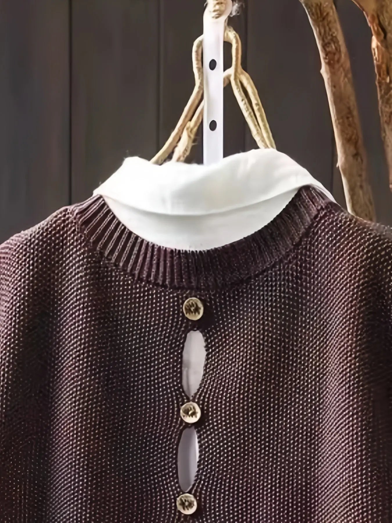 Chaleco de Suéter Cómodo para Mujeres con Cuello Redondo, Sin Mangas, Botones en la Parte Posterior, Estilo Relajado y Oversized