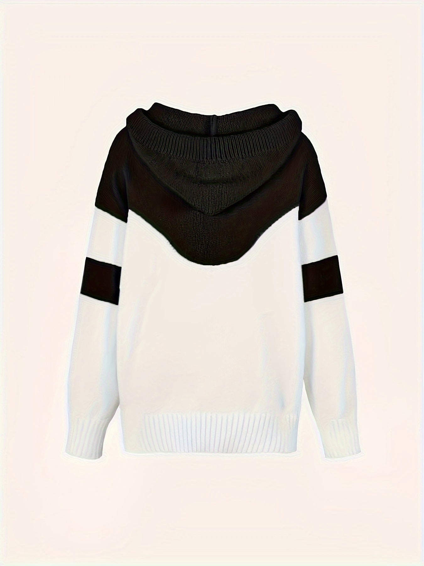Suéter Colorblock Cómodo para Mujeres con Cuello Cowl de Manga Larga, Estilo Relajado y Oversized