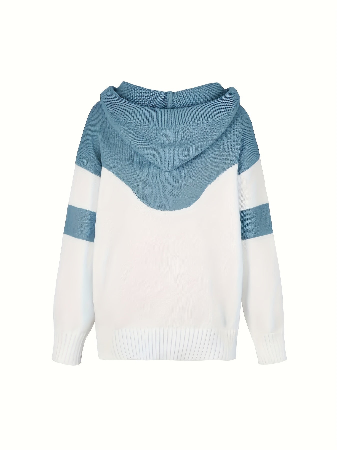 Suéter Colorblock Cómodo para Mujeres con Cuello Cowl de Manga Larga, Estilo Relajado y Oversized