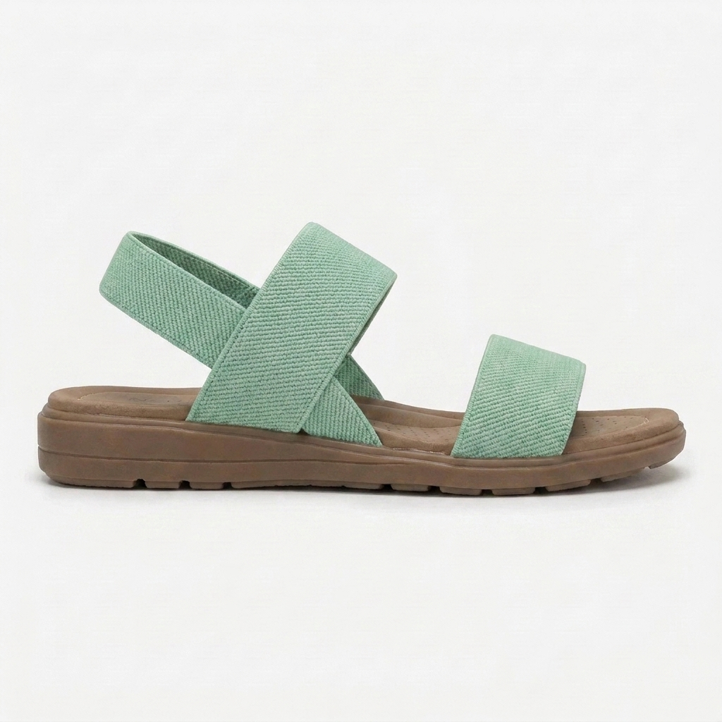 Sandalias Planas Cómodas para Mujeres con Dos Tiras, Hebilla en el Tobillo, Abiertas y Con Estilo Acolchado
