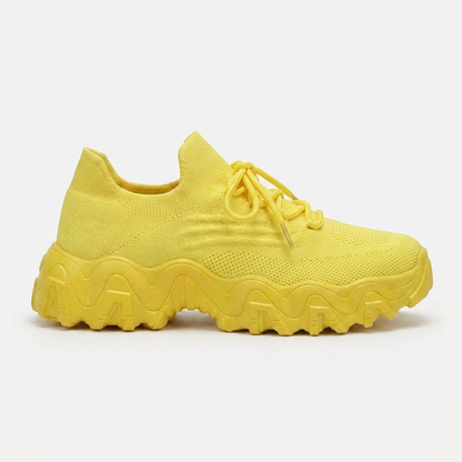 Zapatillas de Correr Cómodas para Mujeres con Parte Superior de Tejido de Malla y Suela Chunky