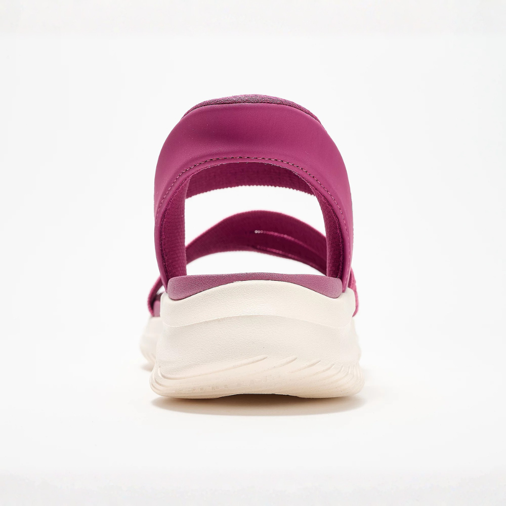 Sandalias Cómodas para Mujeres con Correa de Estiramiento Tejida, Suela Acolchada y Tobillo Ajustable Estilo Deportivo