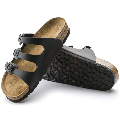 Sandalias Cómodas para Mujeres con Tiras de Triple Hebilla y Plantilla de Corcho, Estilo Plano de Deslizamiento