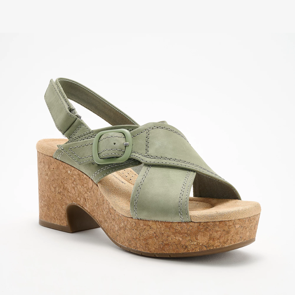 Sandalias de Tacón Bloque Cómodas para Mujeres con Correa Cruzada y Plataforma de Corcho