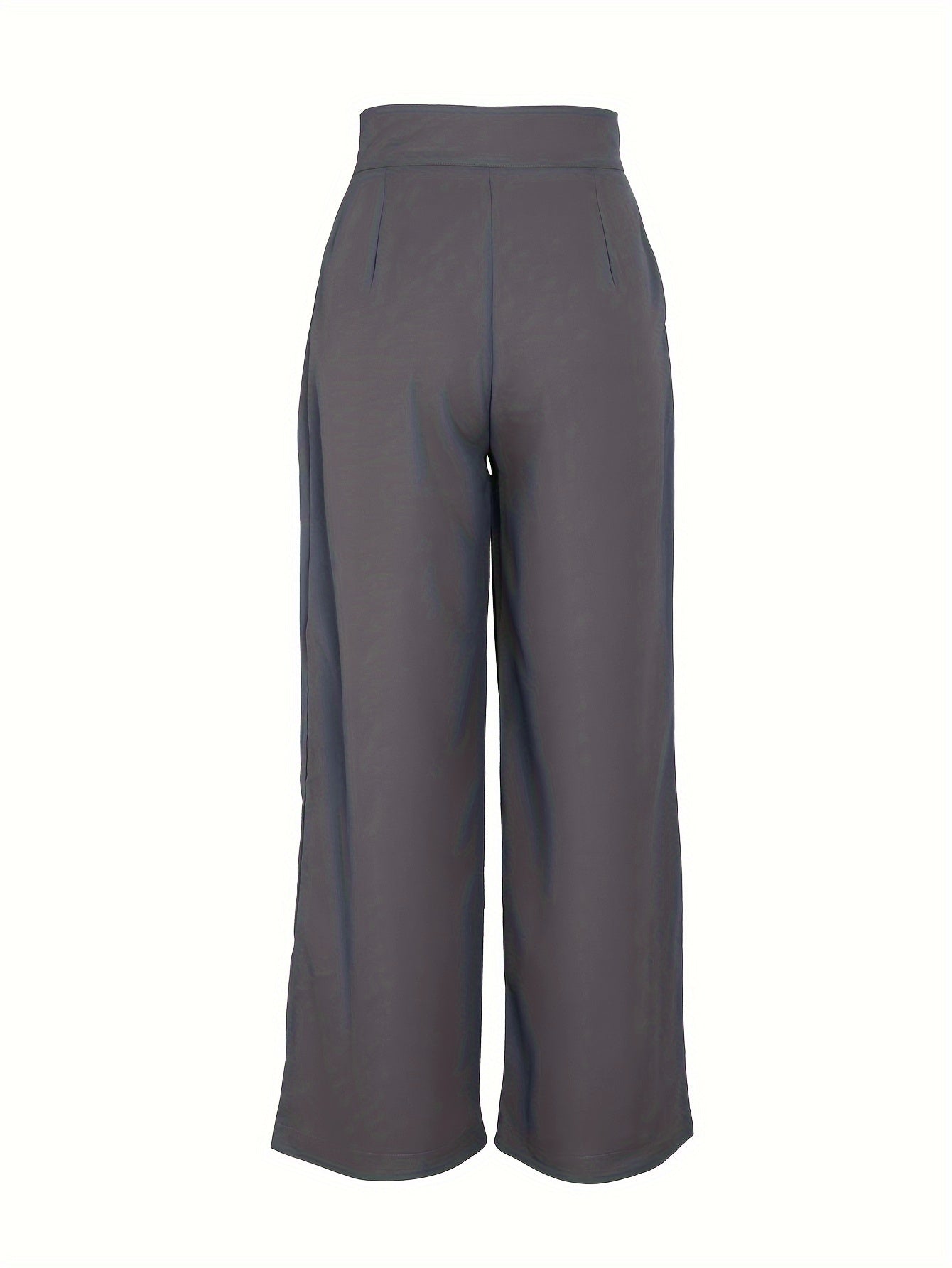 Pantalones Elegantes de Pierna Ancha en Caqui para Mujeres con Cintura Alta, Plisados y Estilo Ajustado