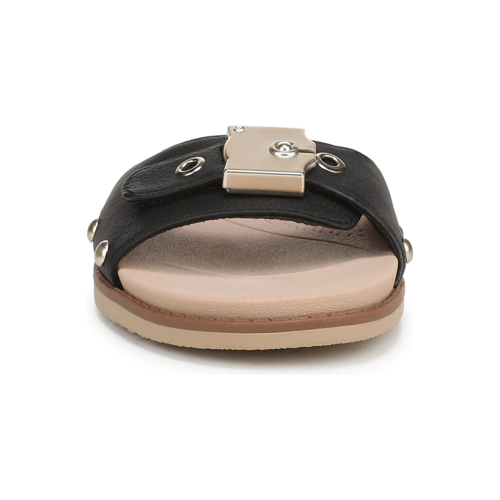 Sandalias Planas Cómodas para Mujeres con Tira Trenzada y Suela de Corcho con Tachuelas Estilo Slide