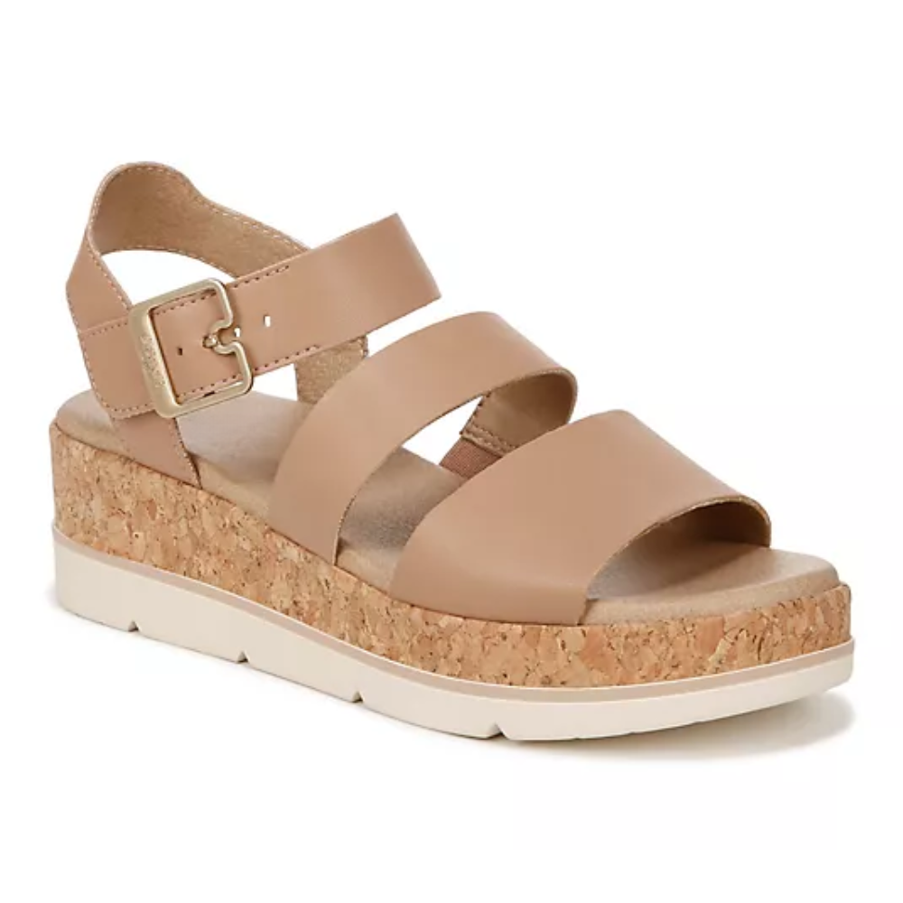Sandalias de Plataforma Cómodas para Mujeres con Correa Ajustable y Plantilla de Corcho, Estilo Abierto