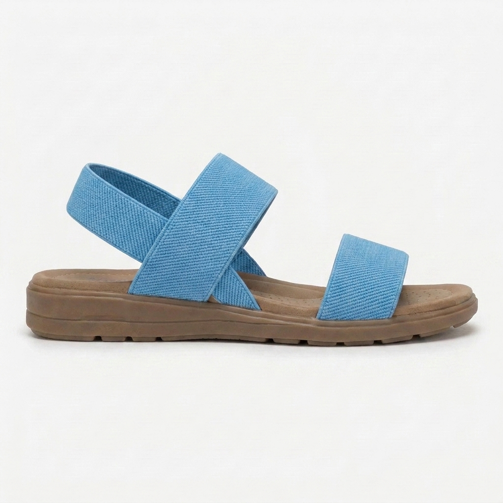 Sandalias Planas Cómodas para Mujeres con Dos Tiras, Hebilla en el Tobillo, Abiertas y Con Estilo Acolchado
