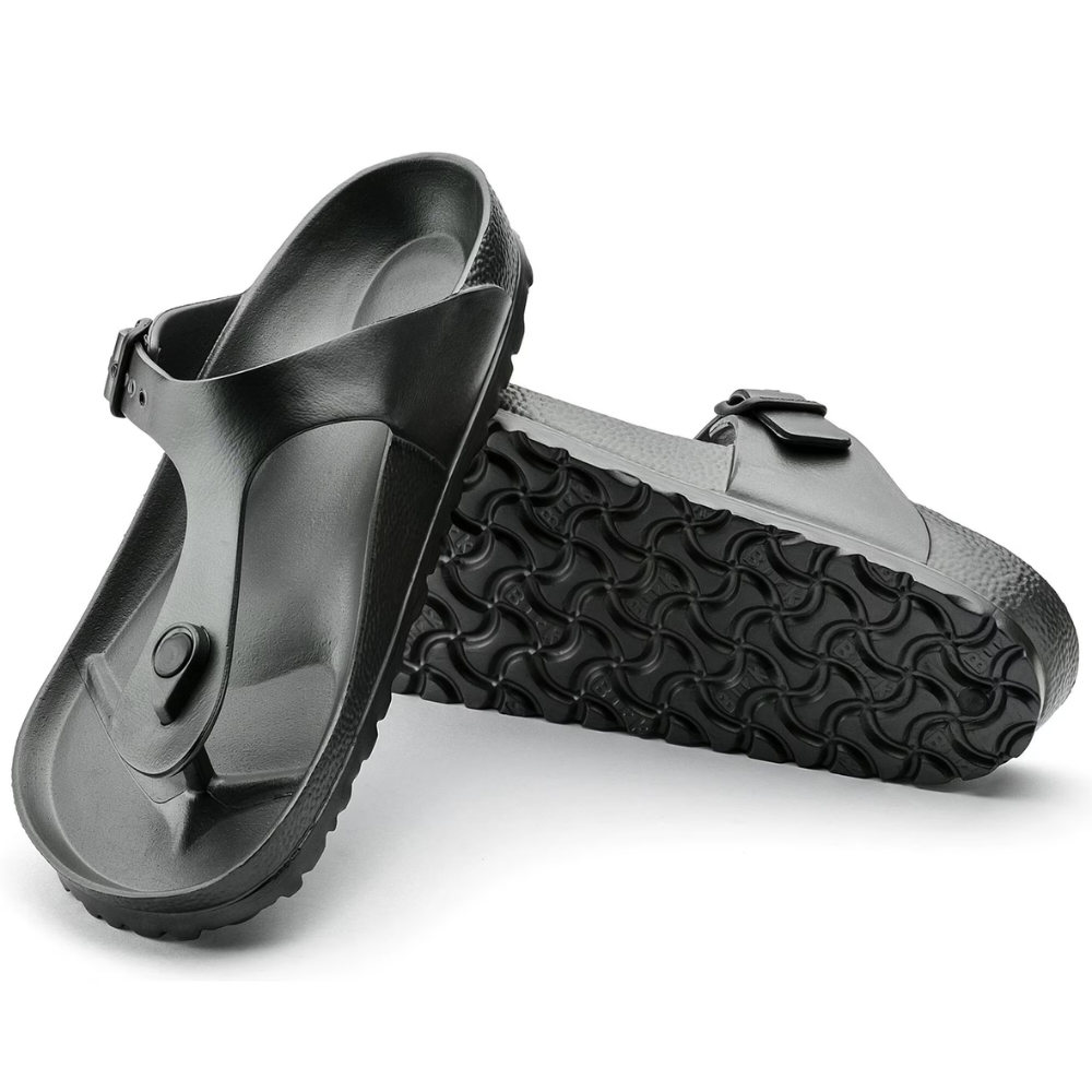 Sandalias de Tanga Cómodas para Mujeres con Correa de Hebilla en el Dedo y Plantilla Contorneada Estilo Slip On