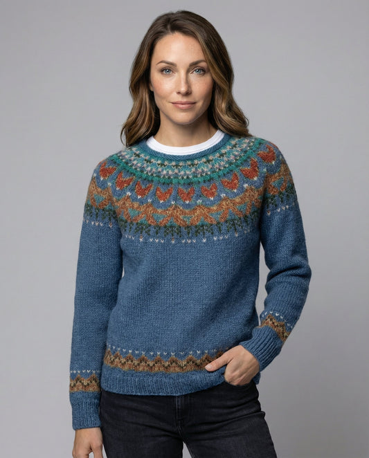Astrid | Suéter de Cuello Redondo Vintage Islandés para Mujeres