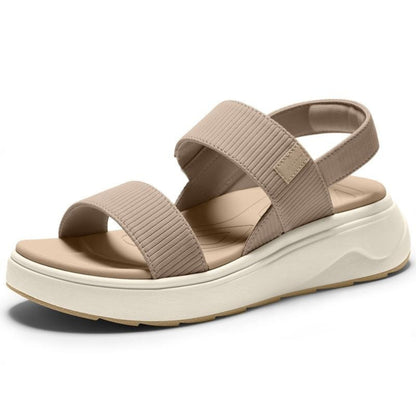 Sandalias de Plataforma Cómodas para Mujeres con Doble Correa Elástica y Suela Acolchada