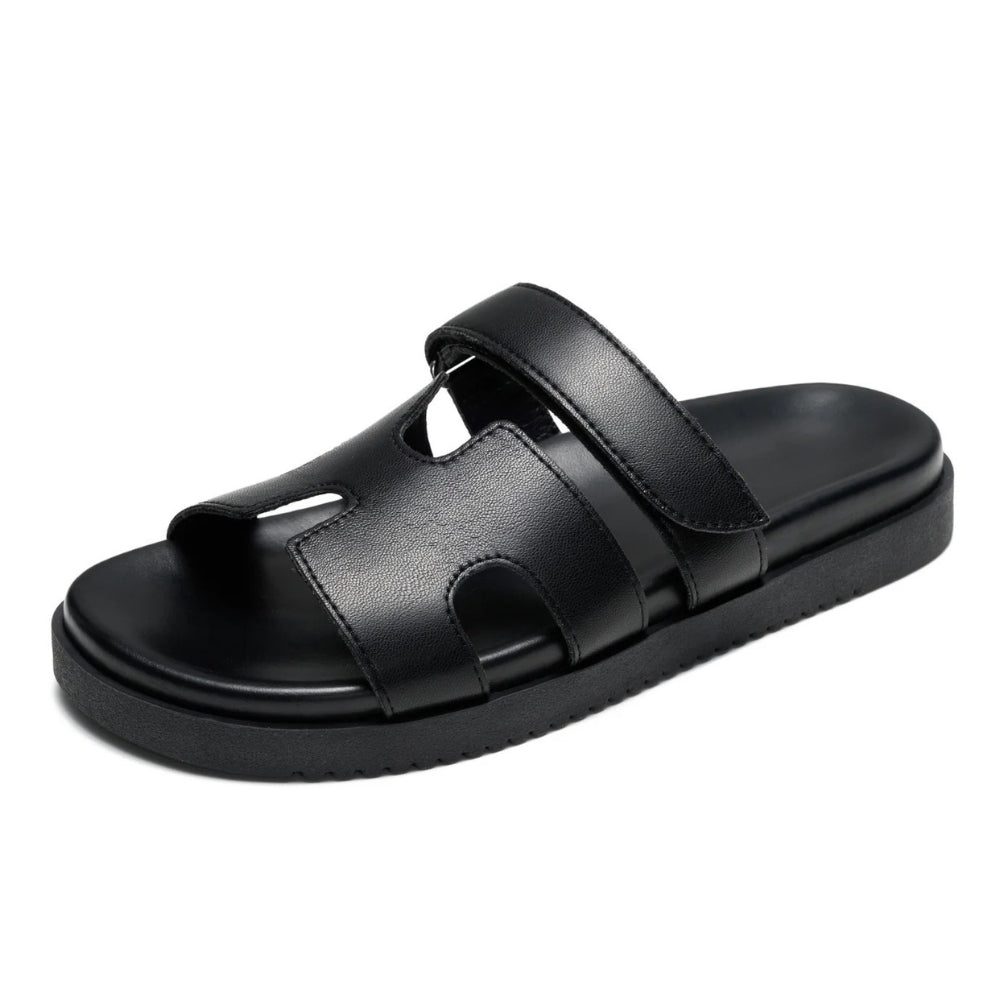 Sandalias de Deslizamiento Cómodas para Mujeres con Correa Ancha Cortada y Plantilla Acolchada Estilo Abierto