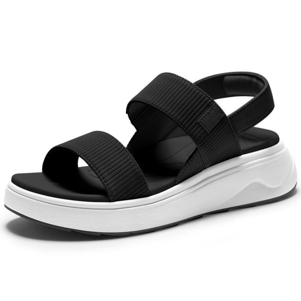 Sandalias de Plataforma Cómodas para Mujeres con Doble Correa Elástica y Suela Acolchada