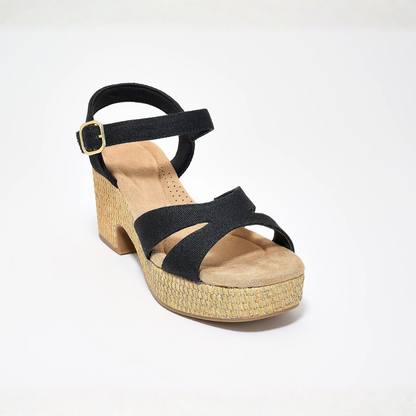 Sandalias de Tacón Bloque Cómodas para Mujer con Correa Cruzada y Plataforma de Espadrille