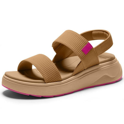 Sandalias de Plataforma Cómodas para Mujeres con Doble Correa Elástica y Suela Acolchada