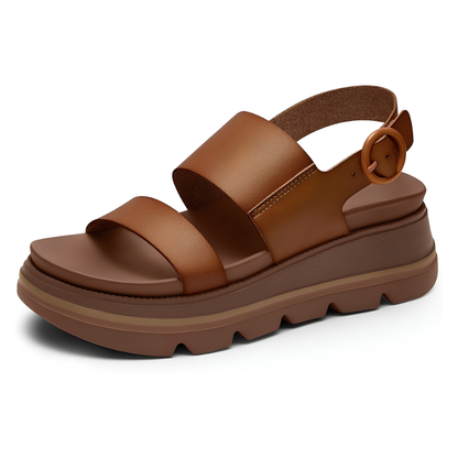 Sandalias de Plataforma Cómodas para Mujeres con Doble Correa Ancha y Suela Chunky