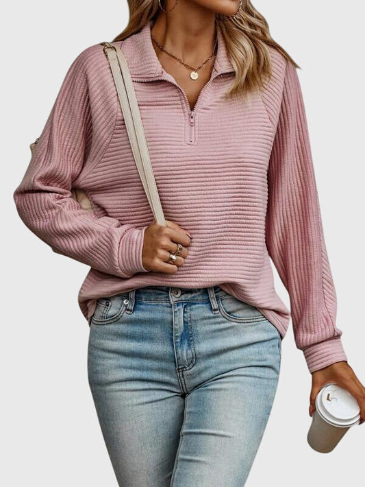 Suéter de Cuello Alto de Punto Acanalado y Confortable para Mujeres, Manga Larga, Estilo Relajado y Oversized