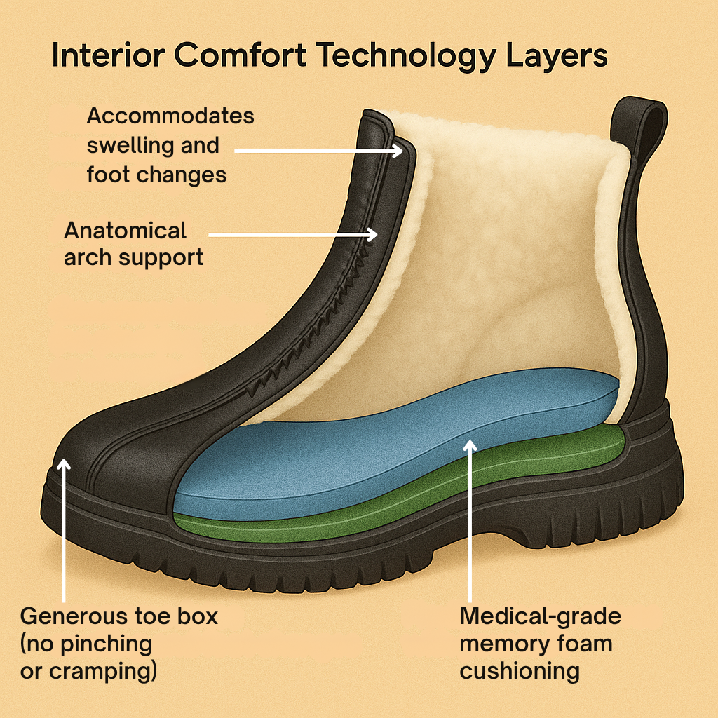 Zapatos de Invierno Cómodos para Mujeres con Forro de Forro Polar Estilo Botín con Cierre Lateral