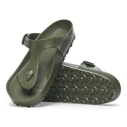 Sandalias de Tanga Cómodas para Mujeres con Correa de Hebilla en el Dedo y Plantilla Contorneada Estilo Slip On
