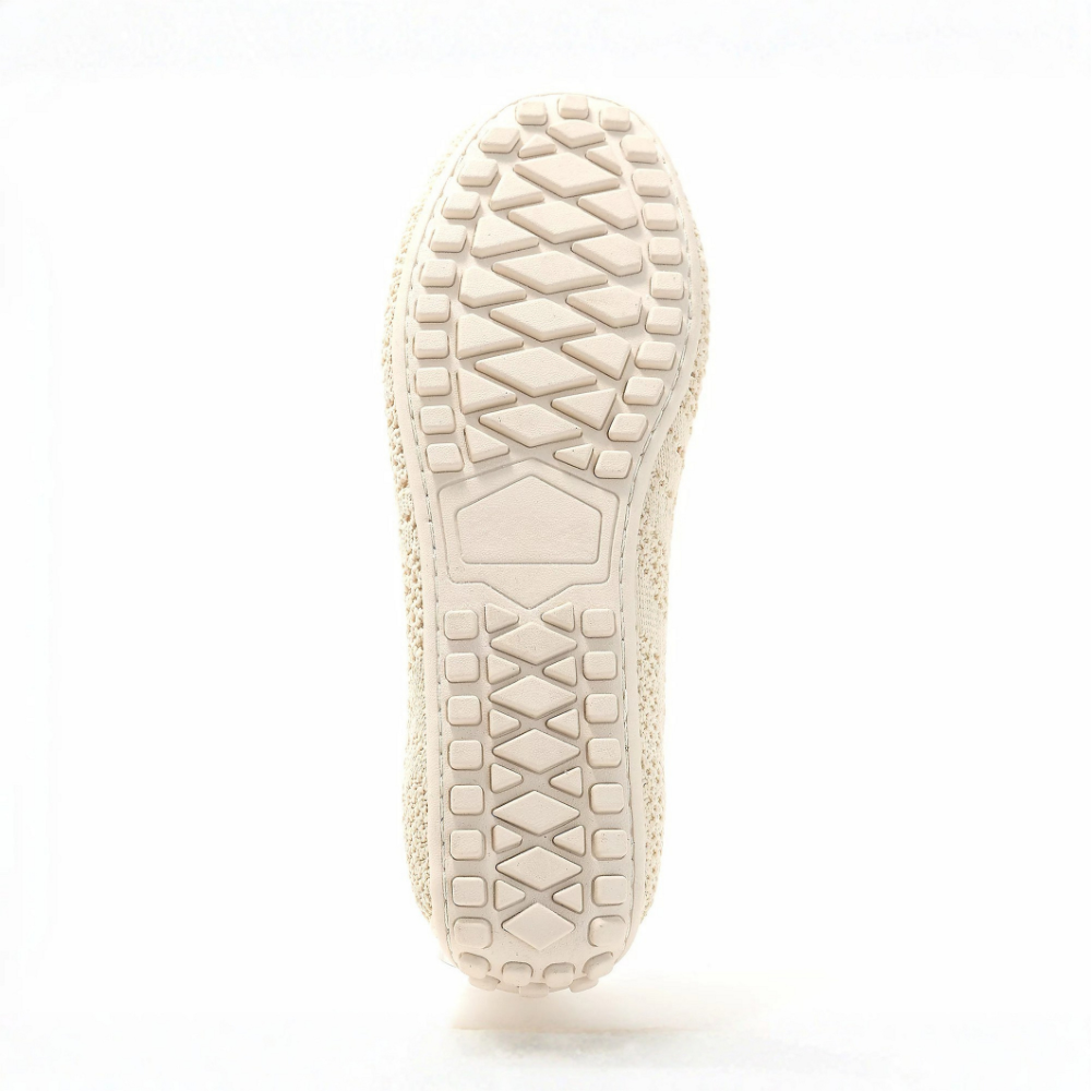 Mocasines Cómodos para Mujeres con Parte Superior de Tejido de Ganchillo, Correa de Moneda, Plantilla Acolchada, Estilo Plano para Ponerse
